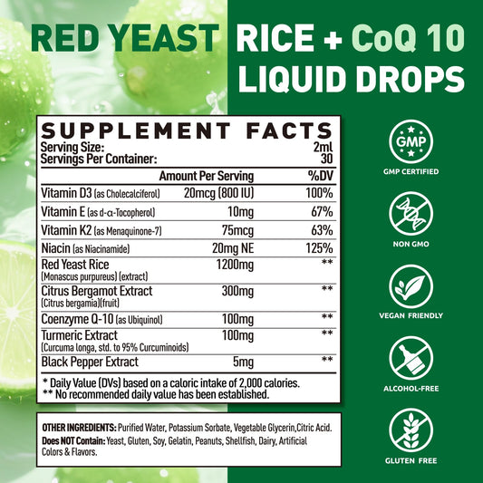 Close-up of CoQ10 liposomal drops bottle