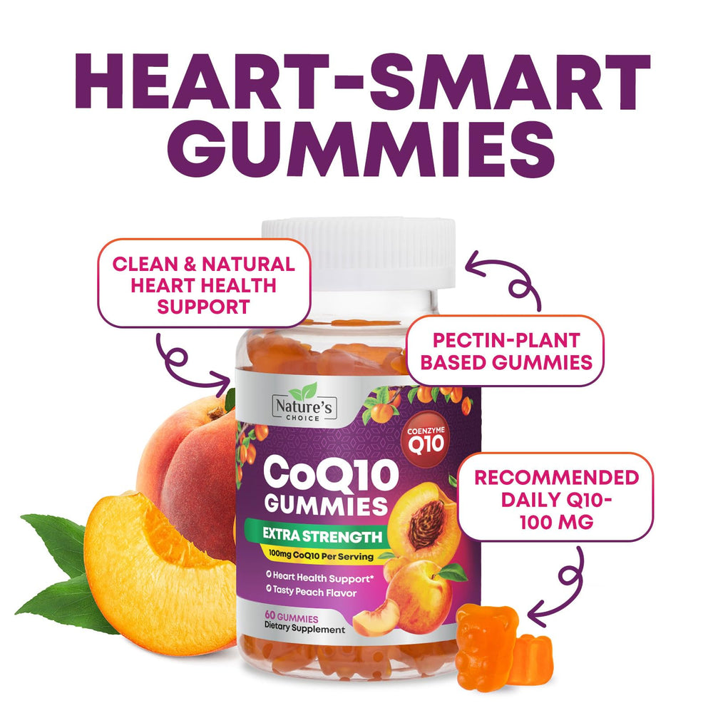 Peach-flavored CoQ10 Gummies for adults