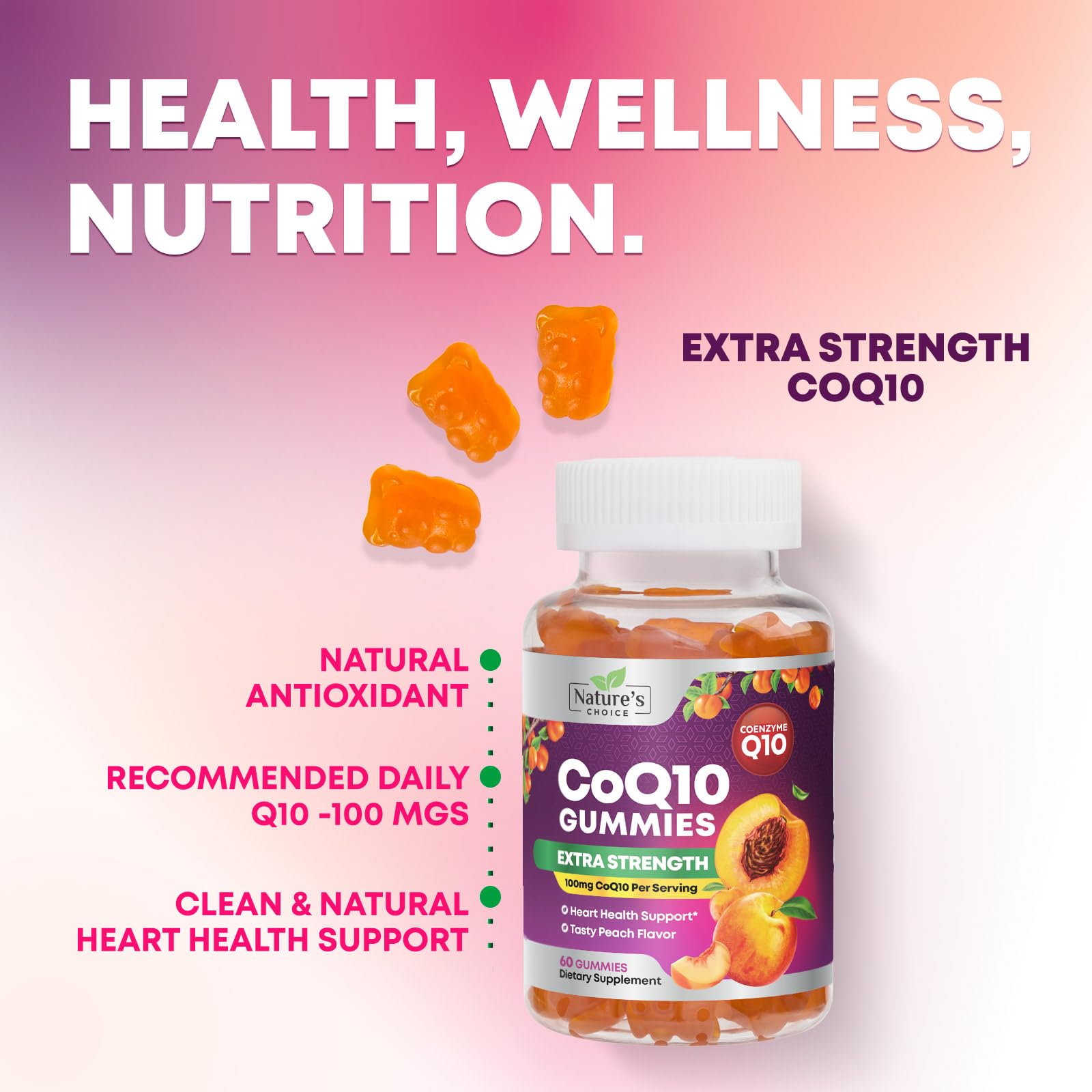 Vegan-friendly CoQ10 gummies formula label