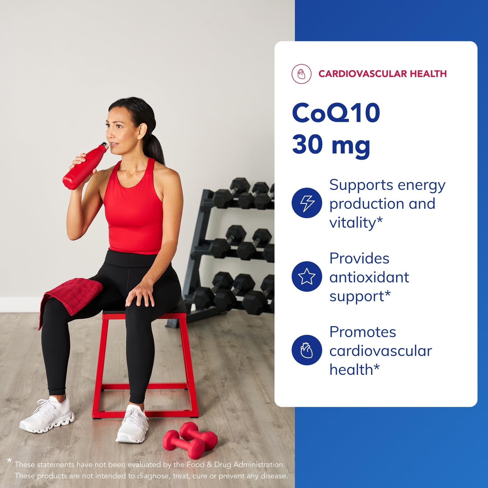 Heart and brain health concept with CoQ10