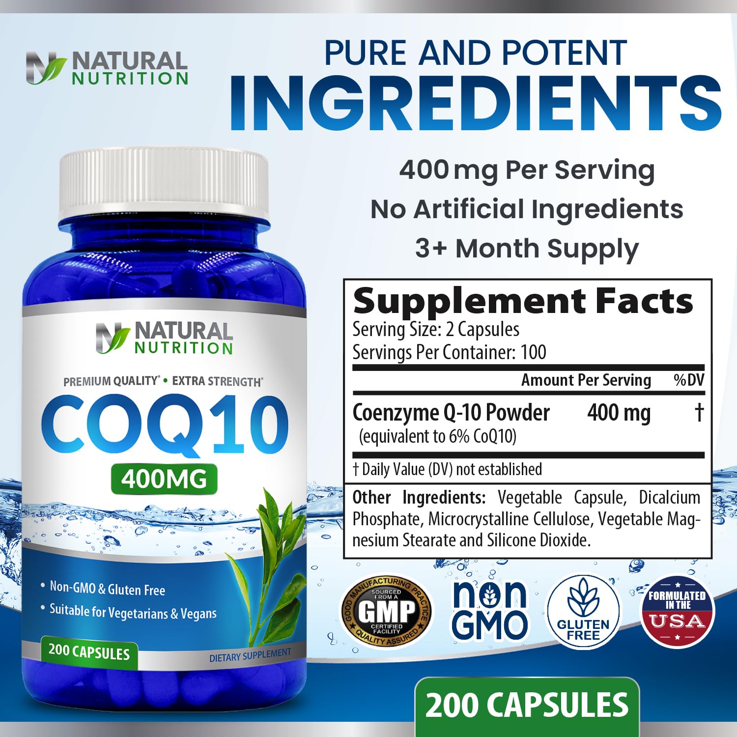 Non-GMO CoQ10 capsules