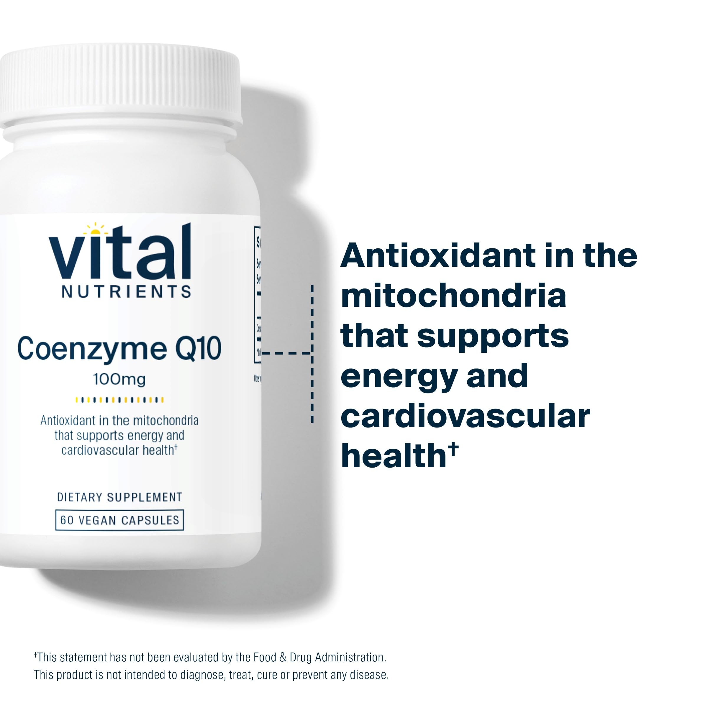 CoQ10 product packaging with Vital Nutrients branding