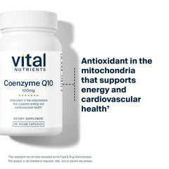 CoQ10 product packaging with Vital Nutrients branding