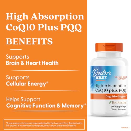 Close-up view of CoQ10 + PQQ capsules