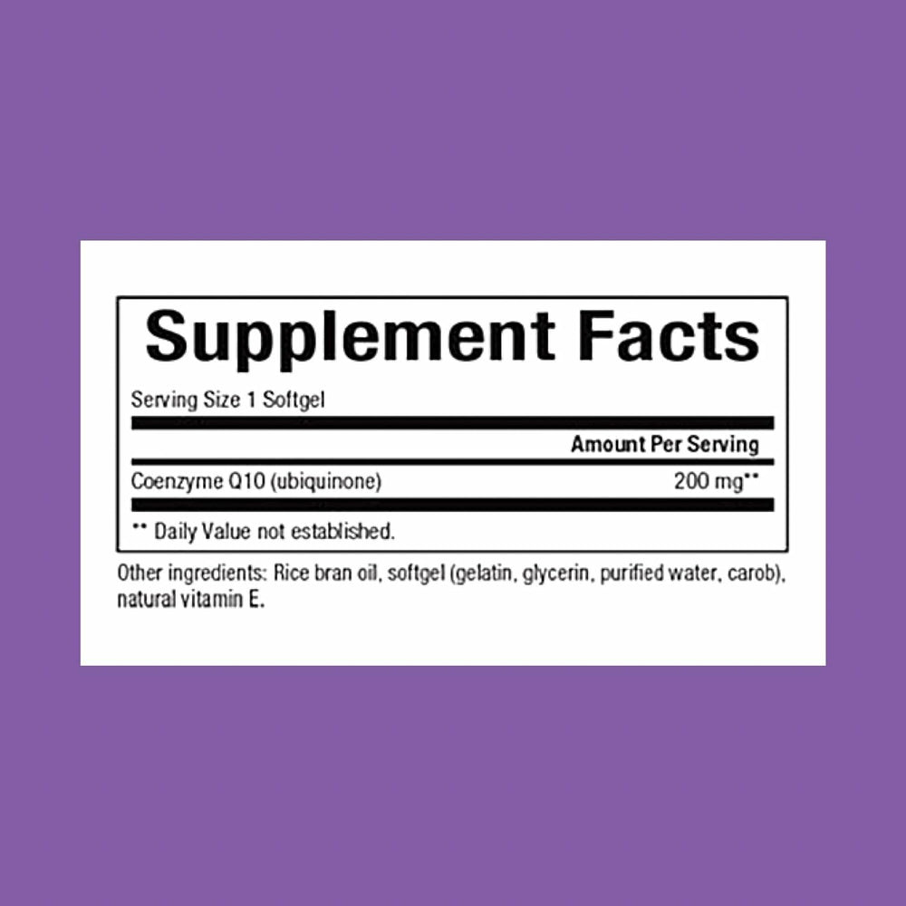 CoQ10 ubiquinone high-absorption formula with rice bran oil