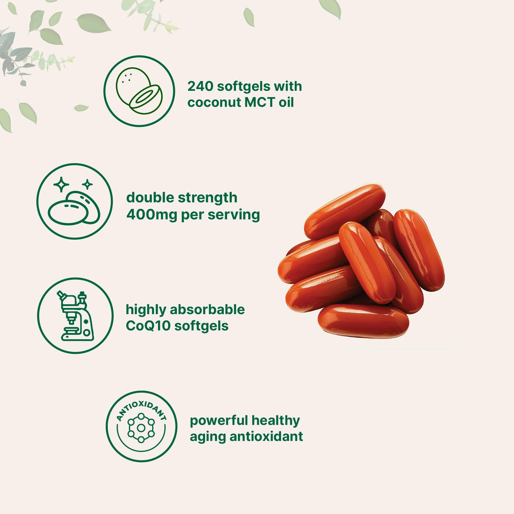 CoQ10 ubiquinone in coconut MCT oil for enhanced absorption