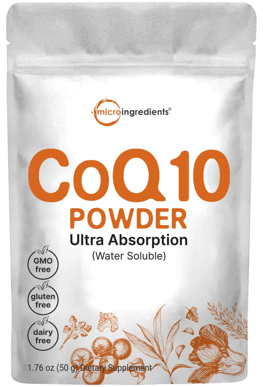 Micro Ingredients CoQ10 water soluble powder packaging 50g