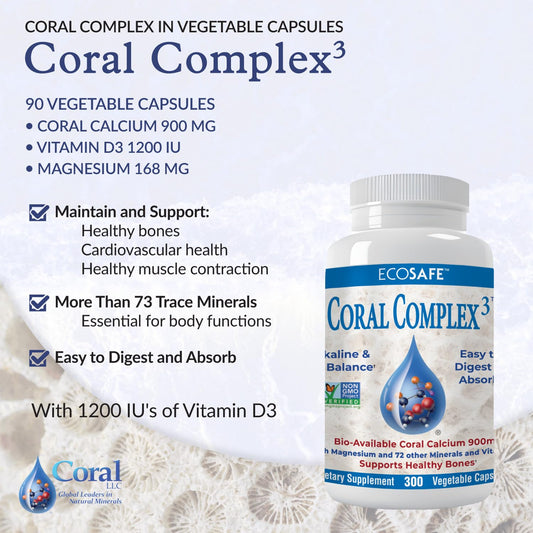Coral Complex 3 bottle back panel with ingredients and directions