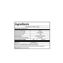 Packaging and labeling of Corallium Rubrum 200C pack of 3 pellets