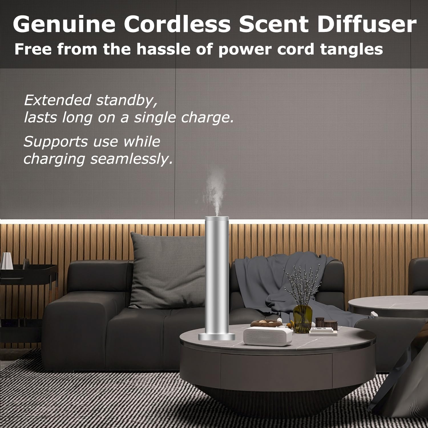 Ultra-quiet operation icon with diffuser in room