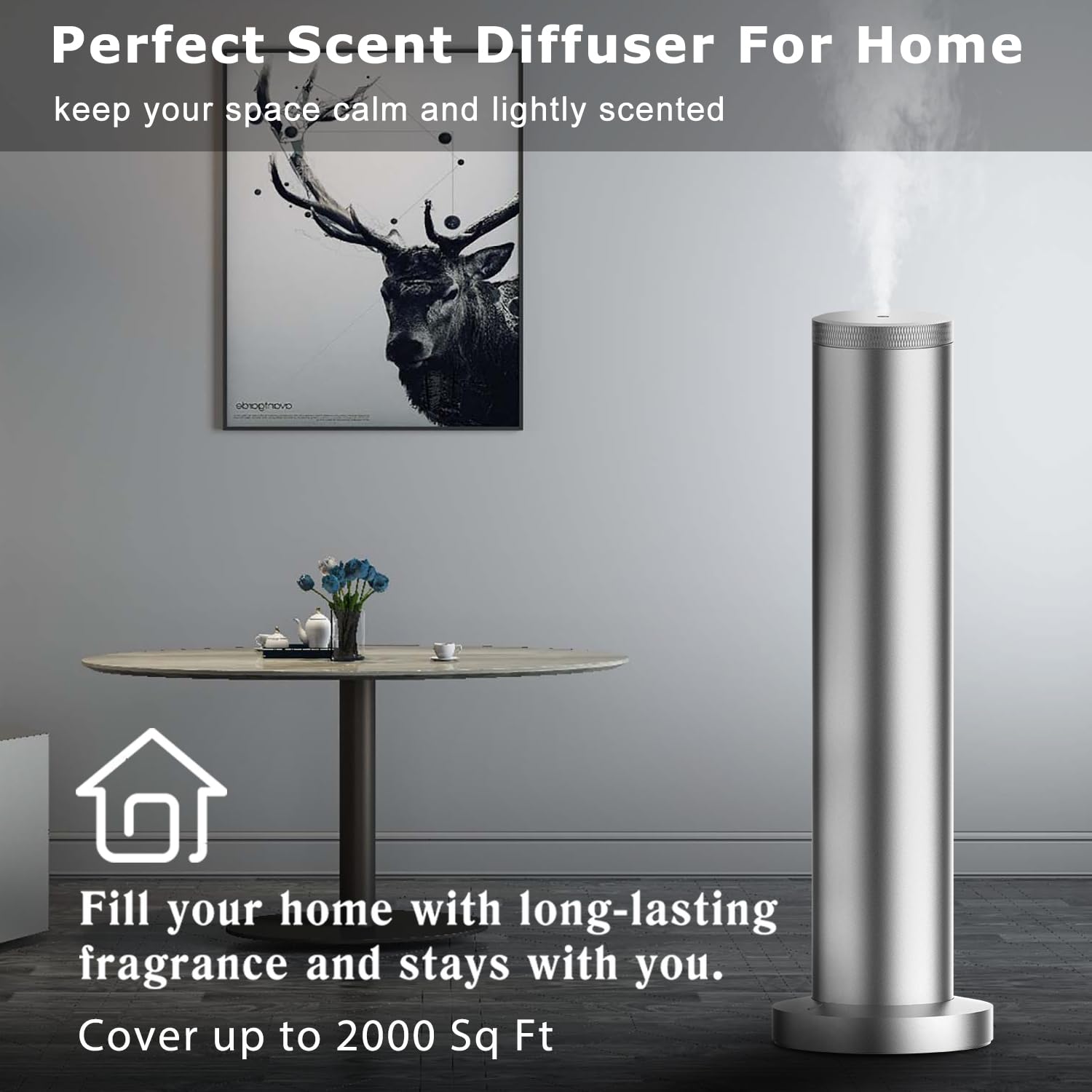 Sleek silver diffuser in modern home interior