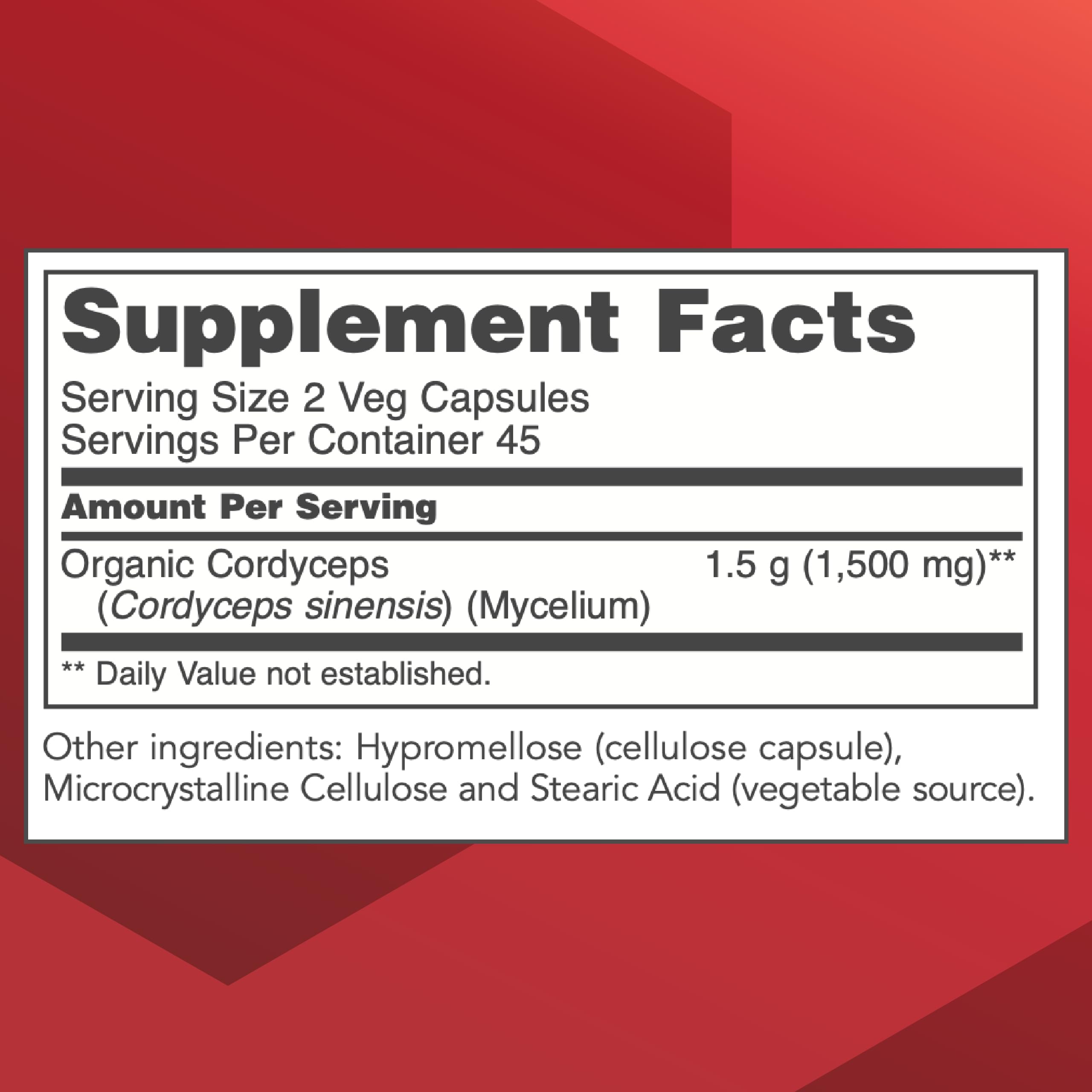 Cordyceps 750mg supporting immune health