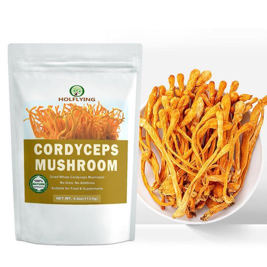 Resealable 4 oz bag of dried cordyceps mushrooms