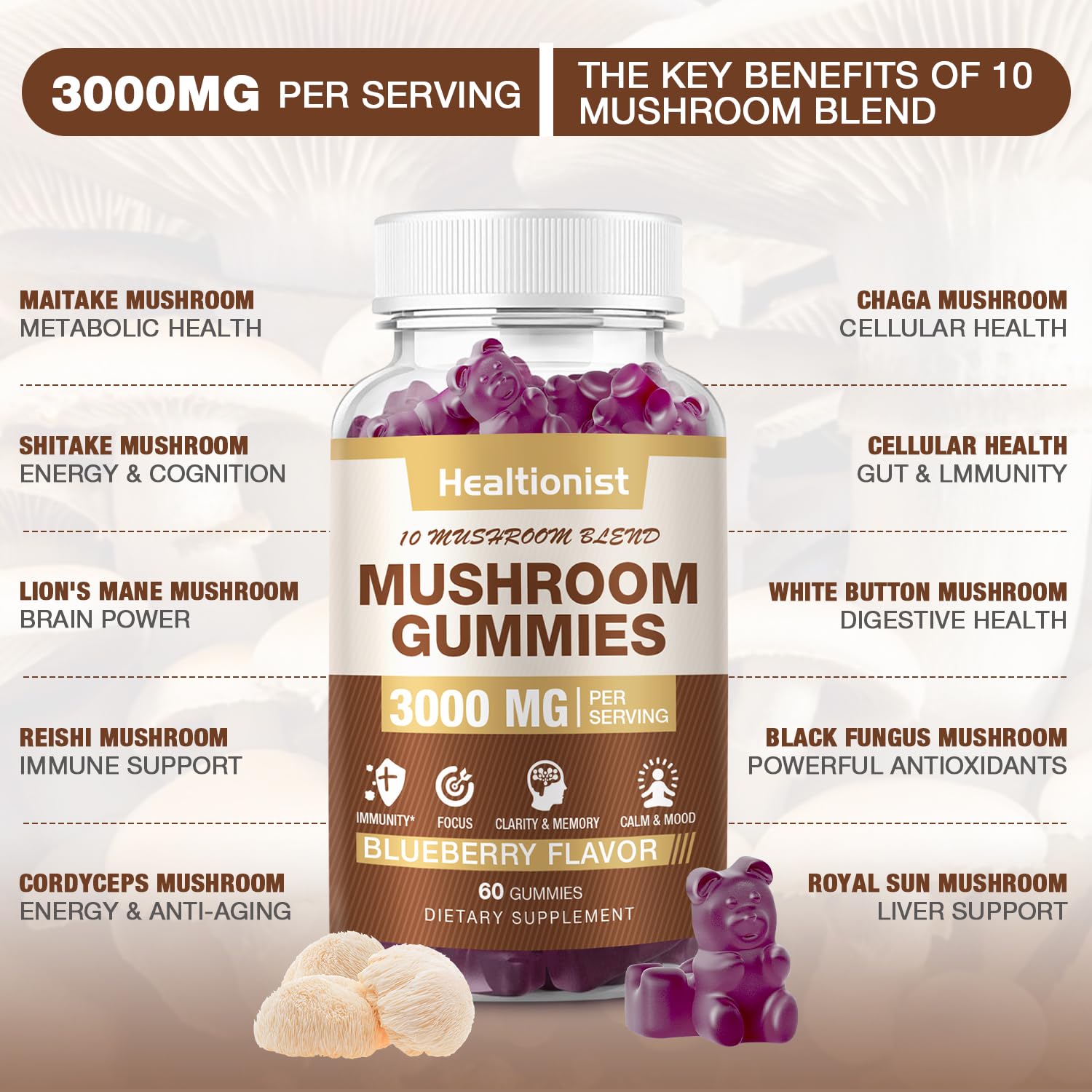 Cordyceps mushroom for energy in gummies