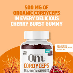 Cherry-flavored Cordyceps gummy