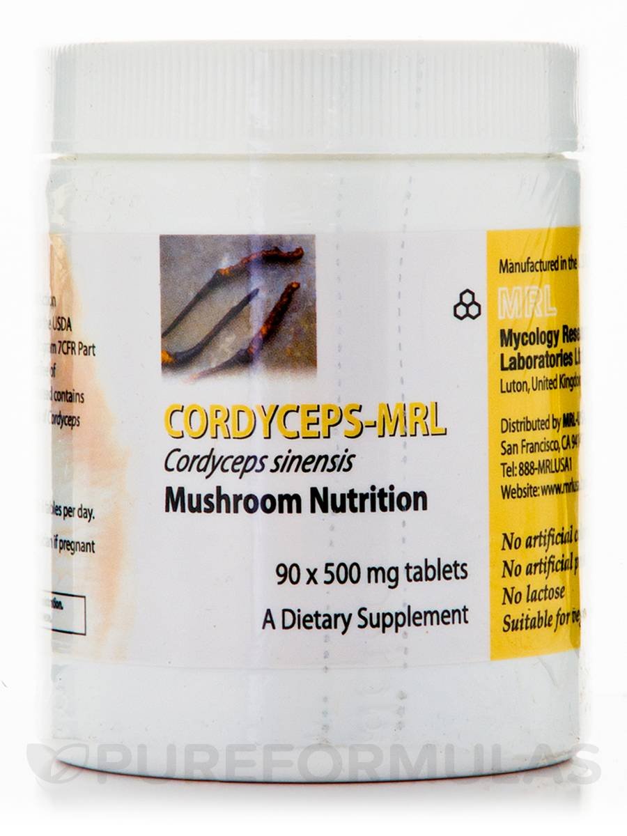 Cordyceps-MRL 500 mg 90 tablets packaging label