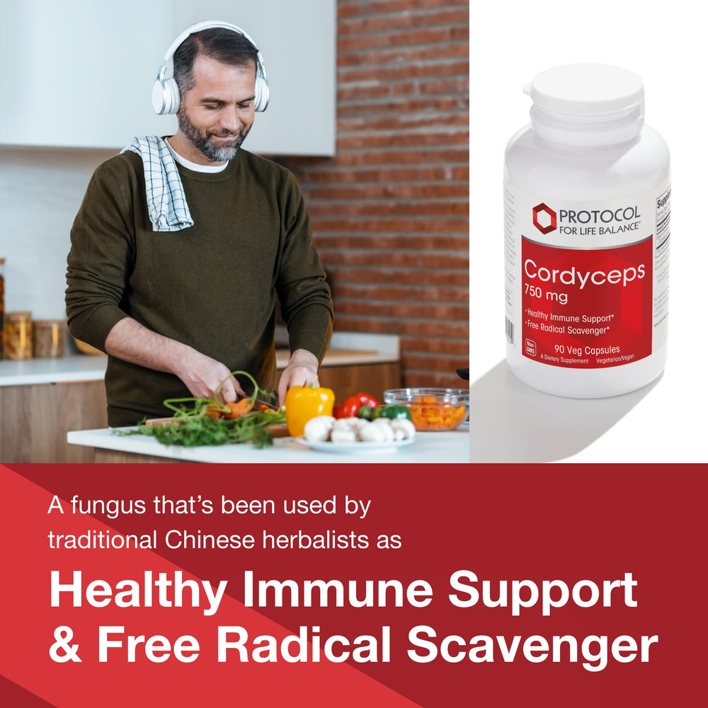Cordyceps mushroom capsules with 750mg per capsule