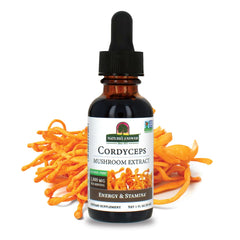 Cordyceps Mushroom Extract bottle showing alcohol-free formula