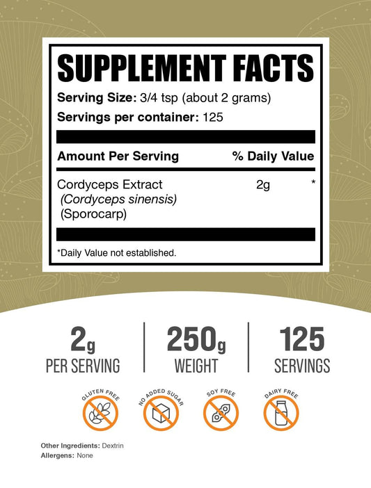Cordyceps sinensis powder 2g serving size
