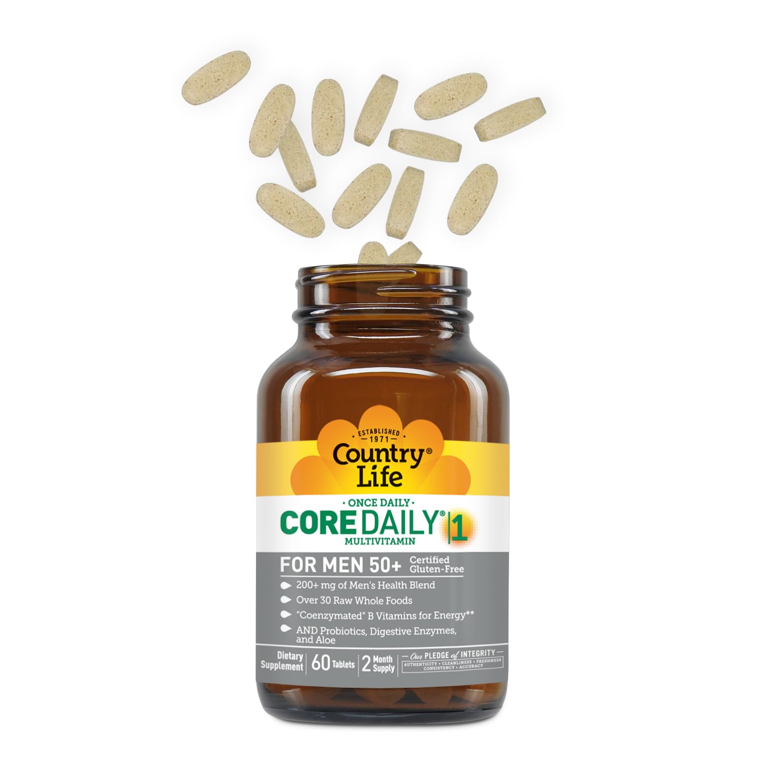 Gluten-free multivitamin for men 50+ packaging highlight