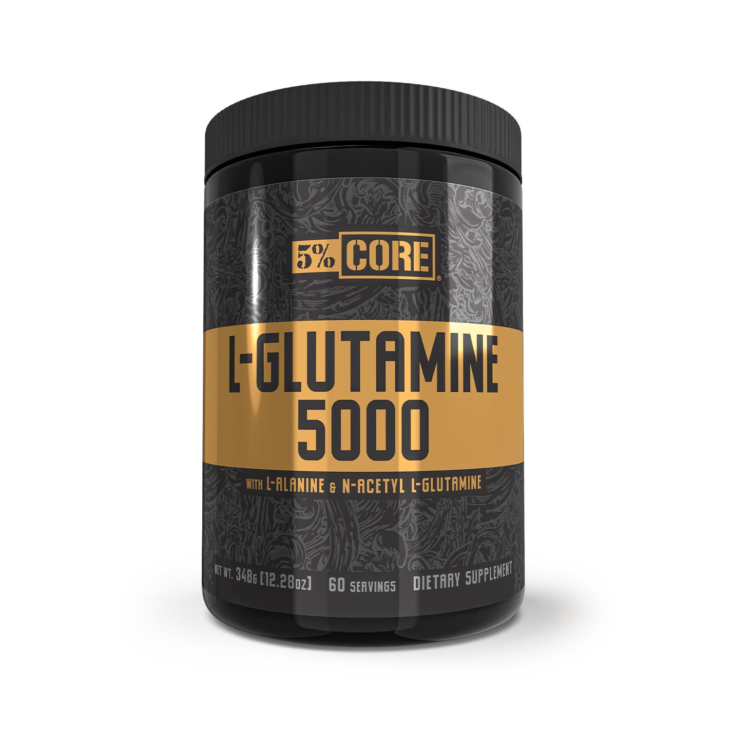 Front view of 5% Nutrition Core L-Glutamine 5000 with L-Alanine