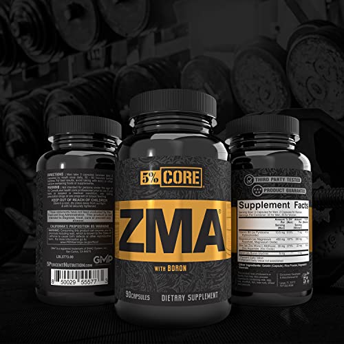 Supplement facts panel for Core ZMA with Boron