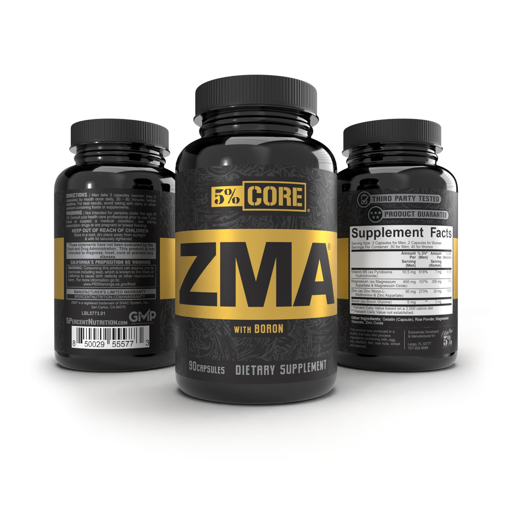 90 capsules bottle of Core ZMA with Boron