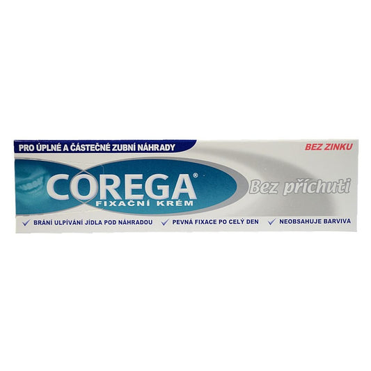 Corega Denture Adhesive Cream flavorless and zinc-free, 40 g - product image