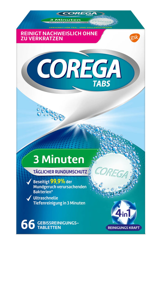 Corega Rapid Denture Cleaning Tabs - 66 tablets packaging front