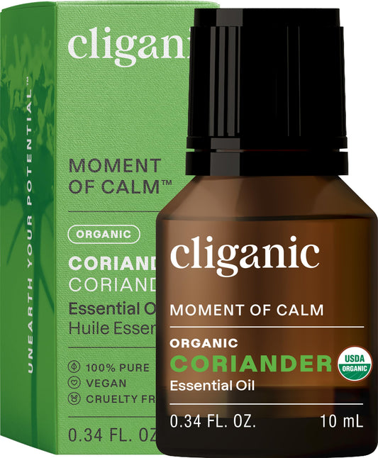 Bottle of coriander seed essential oil