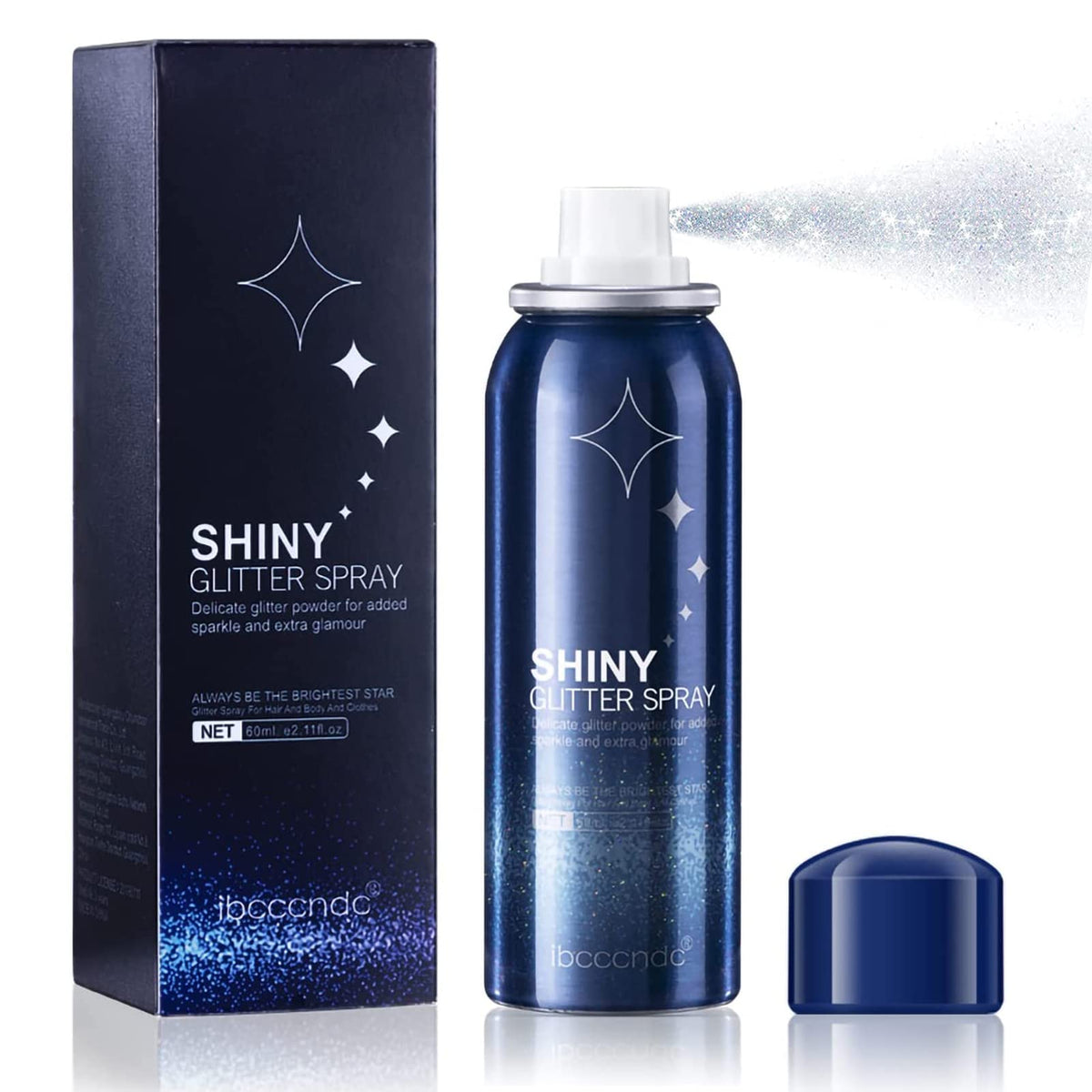 Corleone glitter spray for hair adds radiant shine to strands.