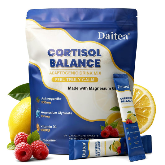 Front view of Cortisol Calm Raspberry-Lemon drink mix container