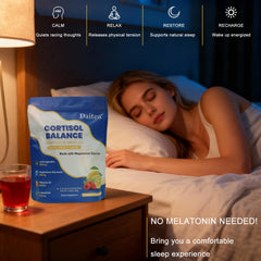 Ingredients highlight including magnesium glycinate, L-Theanine, and ashwagandha