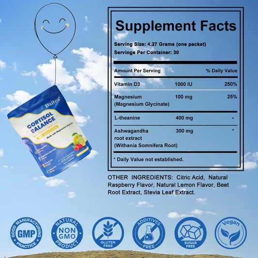 30-pack packets of Cortisol Calm Raspberry-Lemon drink mix