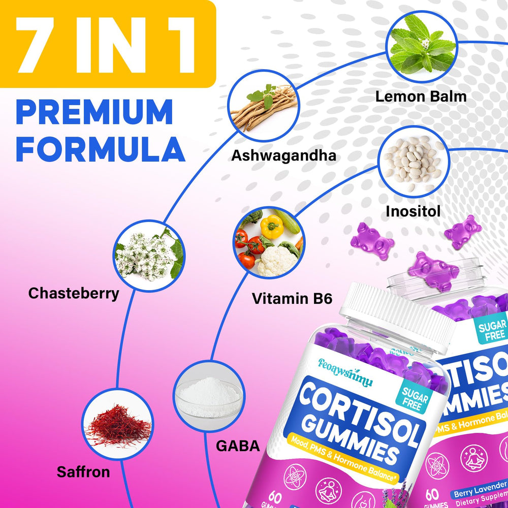 Cortisol detox gummies for women, 60-count