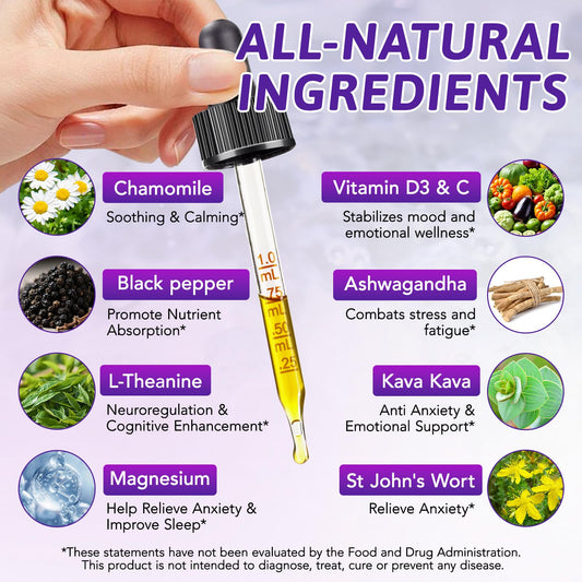 Cortisol drops bottle with blueberry flavor label