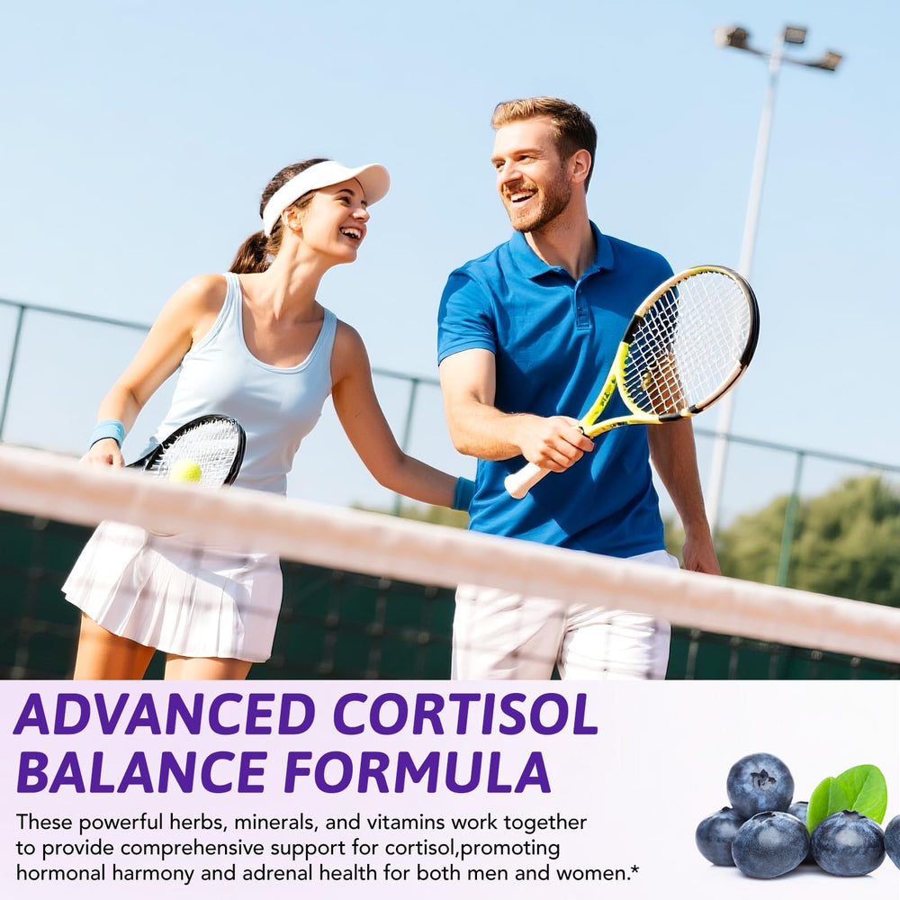 Concept image of cortisol balance, immune support and stress relief.