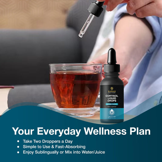 Close-up of Bargad Cortisol Drops bottle