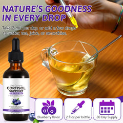 Cortisol drops highlighting mood, focus, and immune support