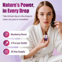 Packaging shot of Cortisol Drops Blueberry