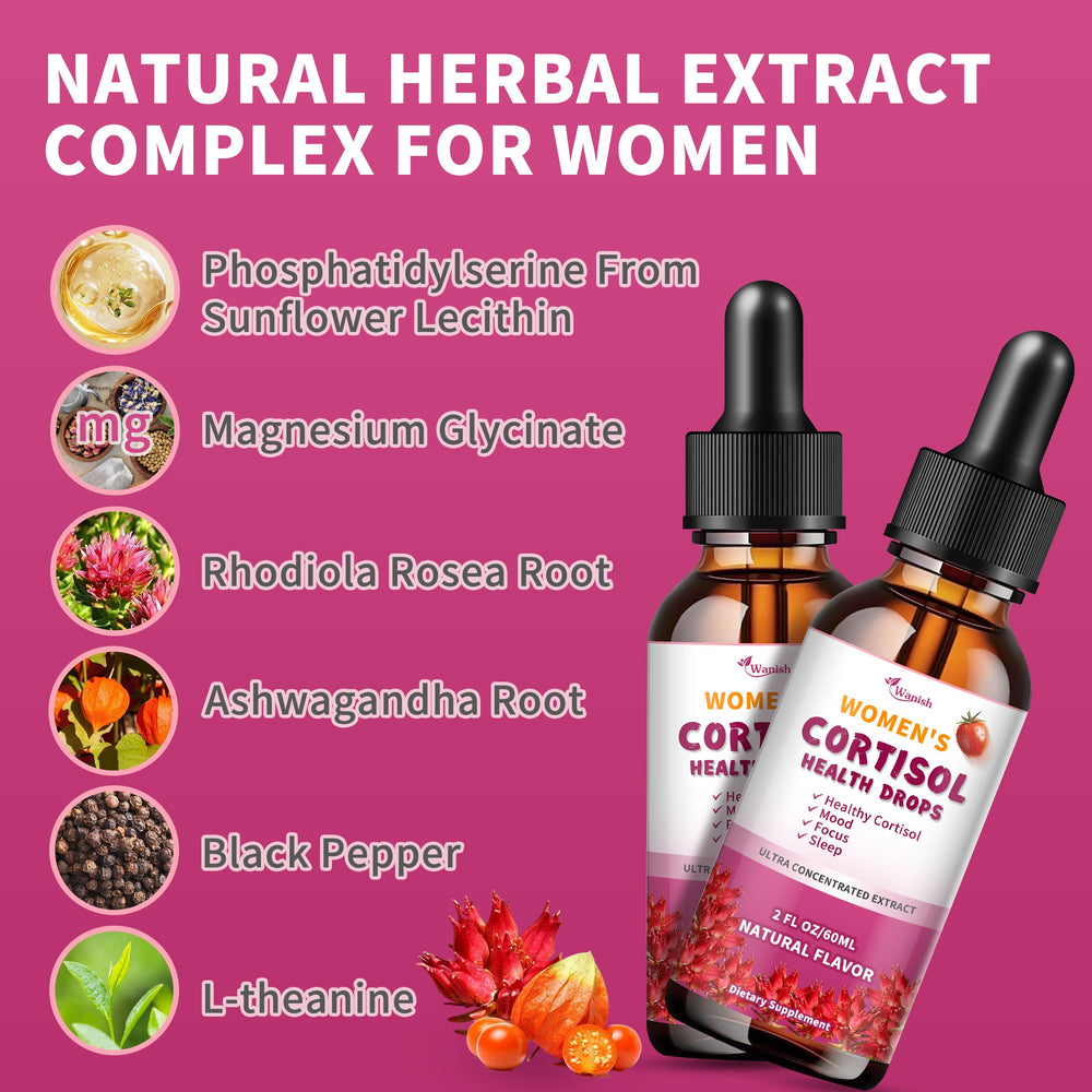 Vegan and gluten-free cortisol drops label