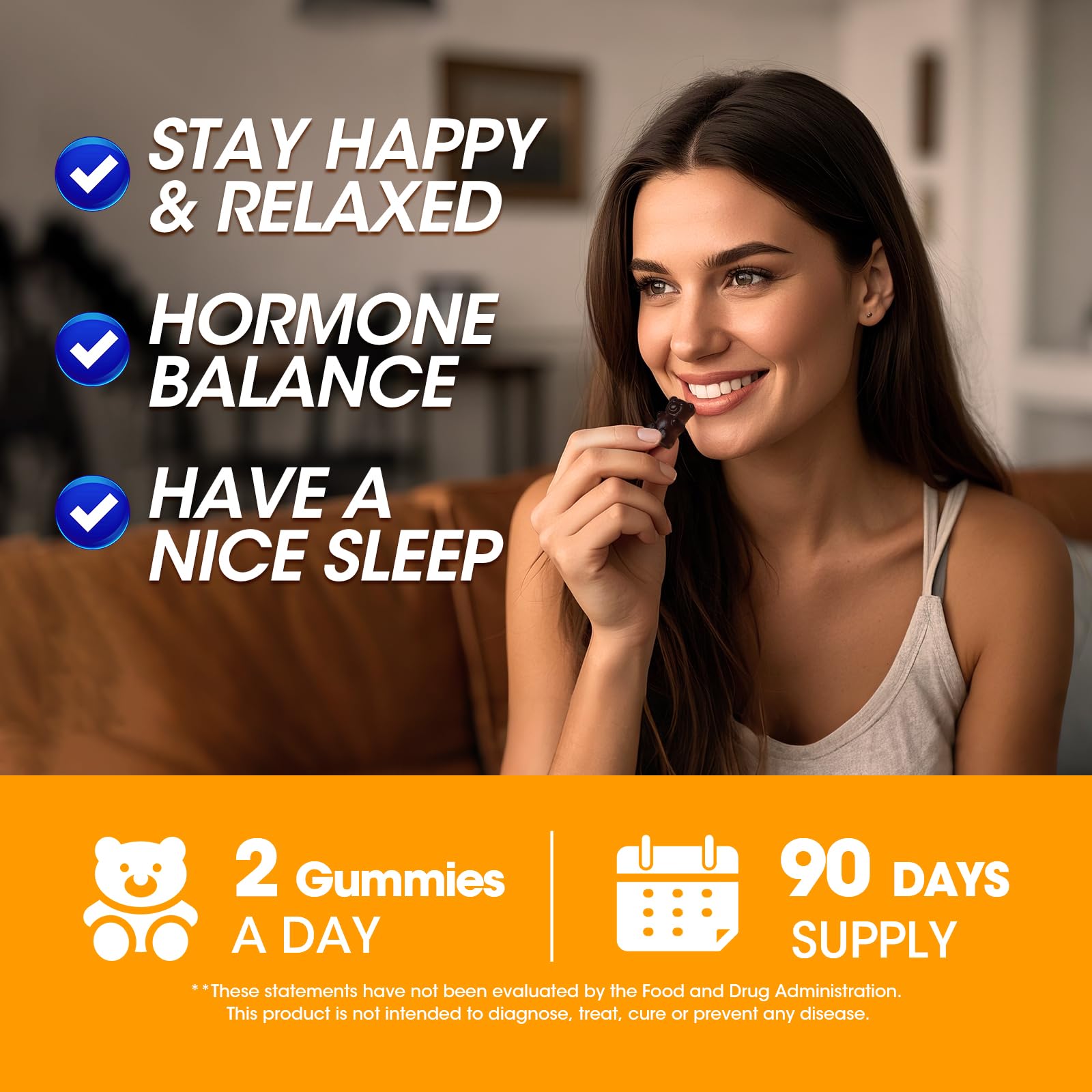 Vegan and sugar-free Cortisol Gummies label on packaging