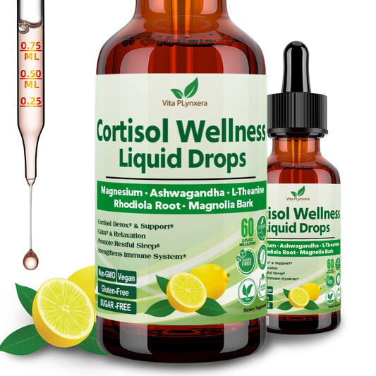 Cortisol support liquid drops bottle with dropper