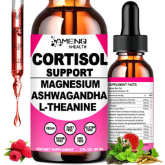 Cortisol liquid drops raspberry flavor bottle front view