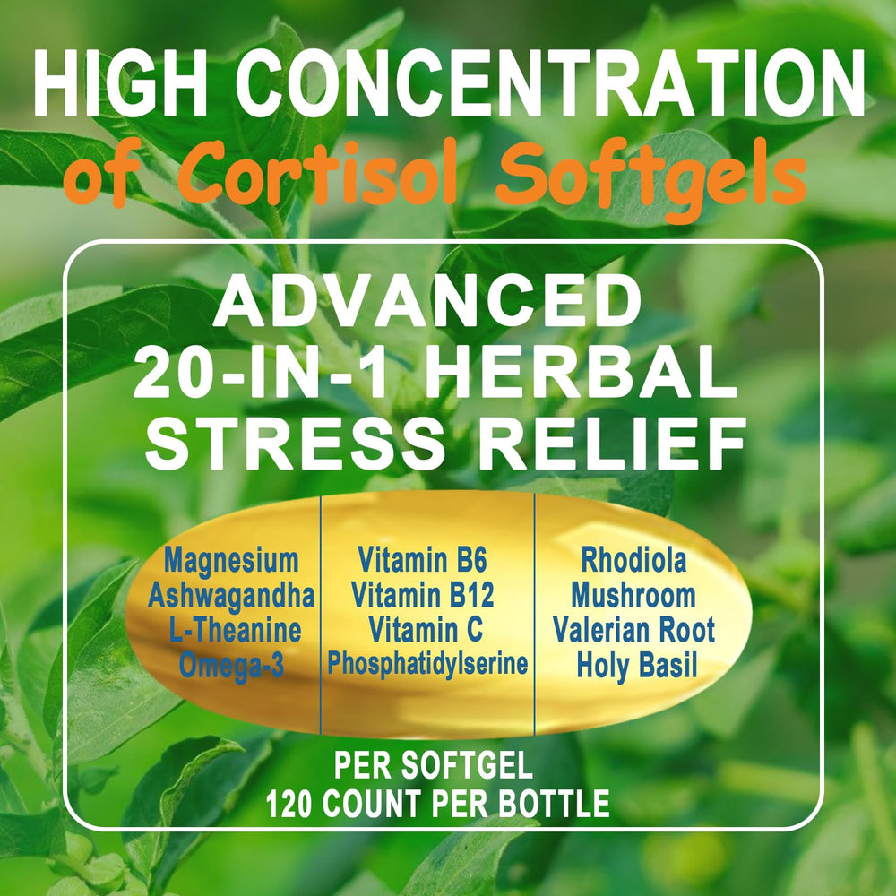 Herbal cortisol support softgels packaging
