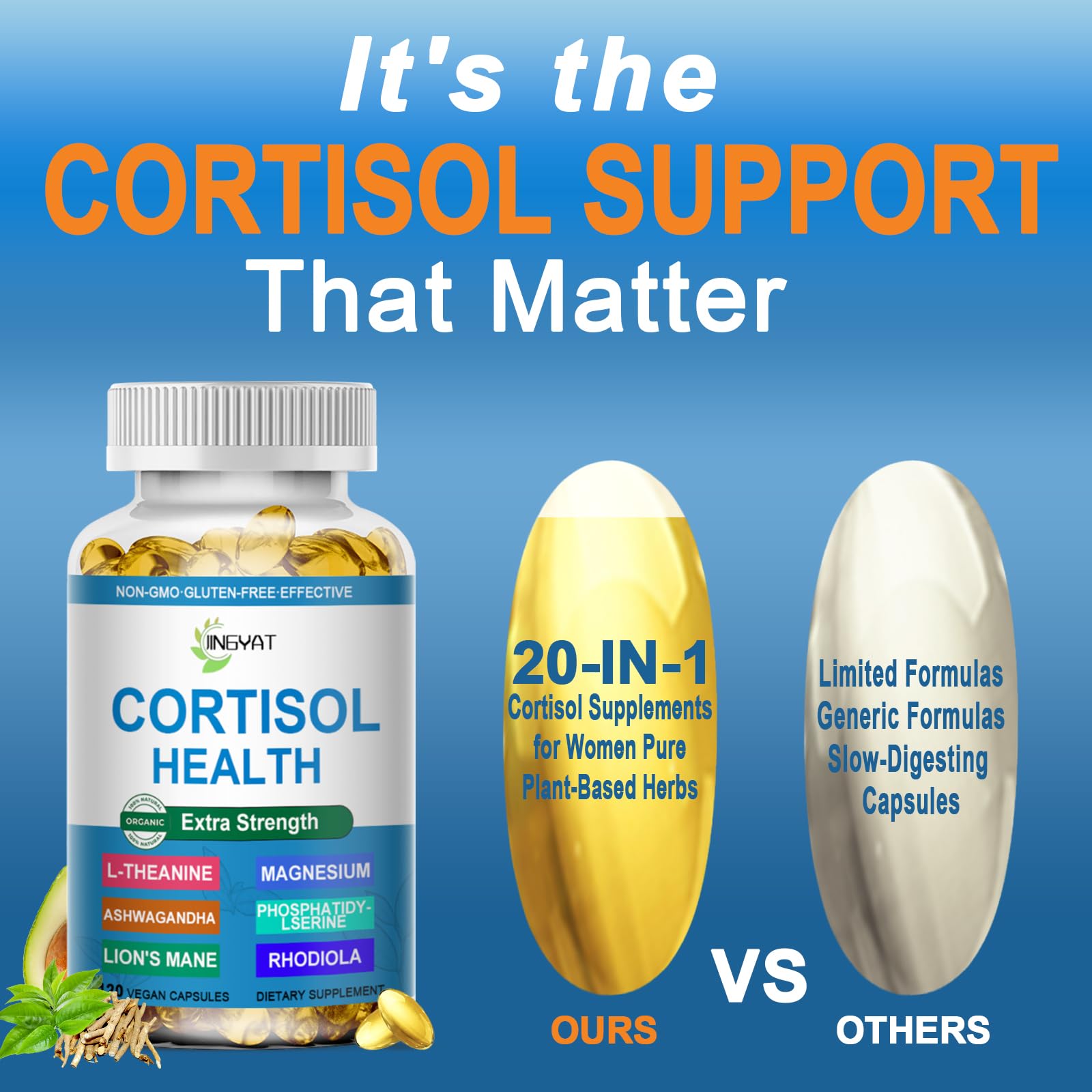 Calm, focused lifestyle image depicting stress support