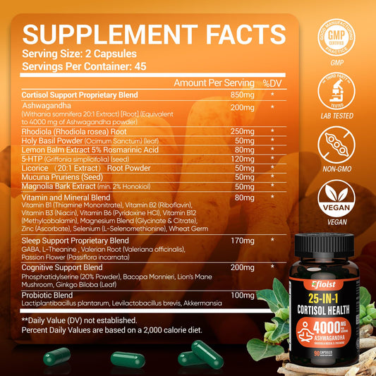 Close-up of 25-in-1 herbal blend in the capsule