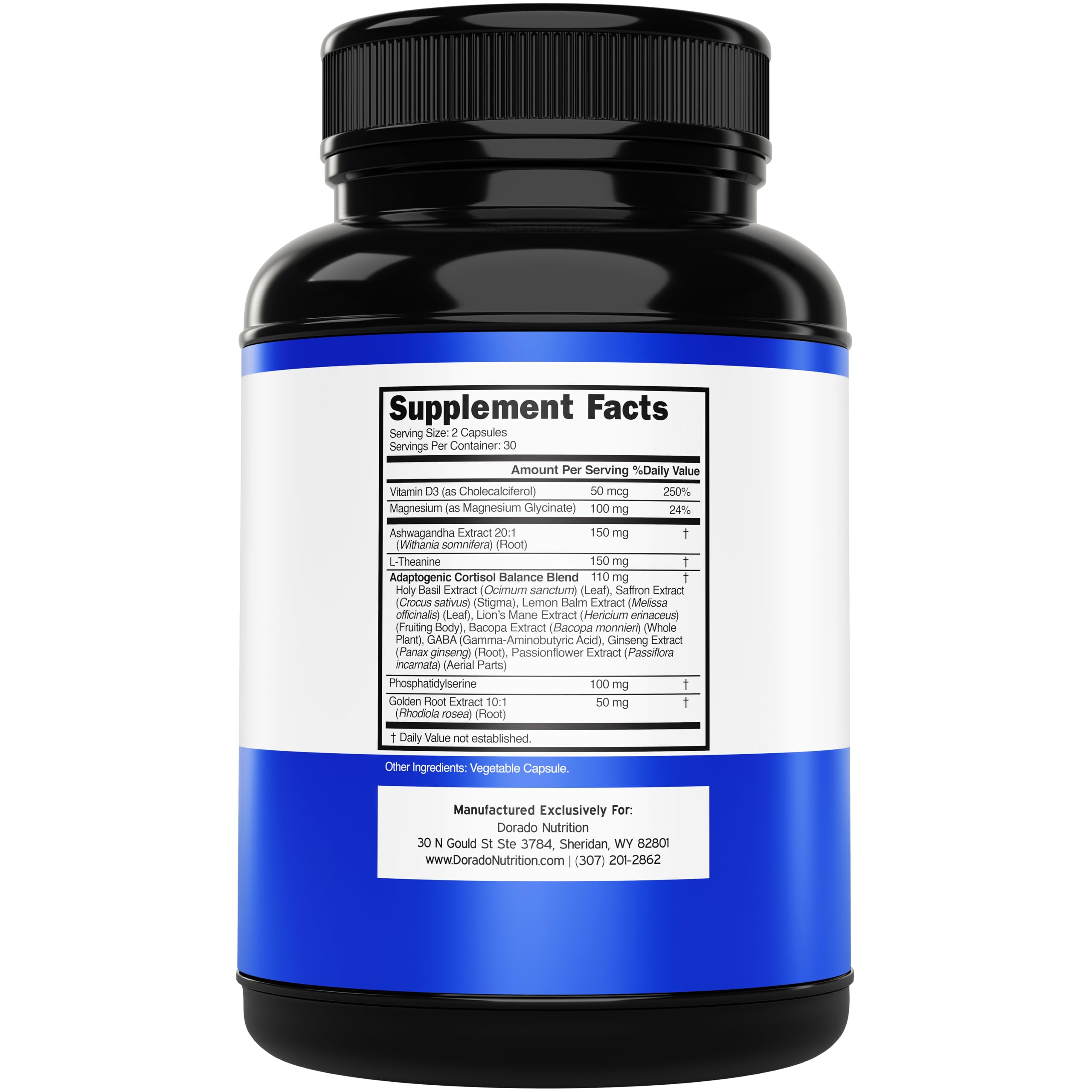 Close-up of ingredients including magnesium and Ashwagandha