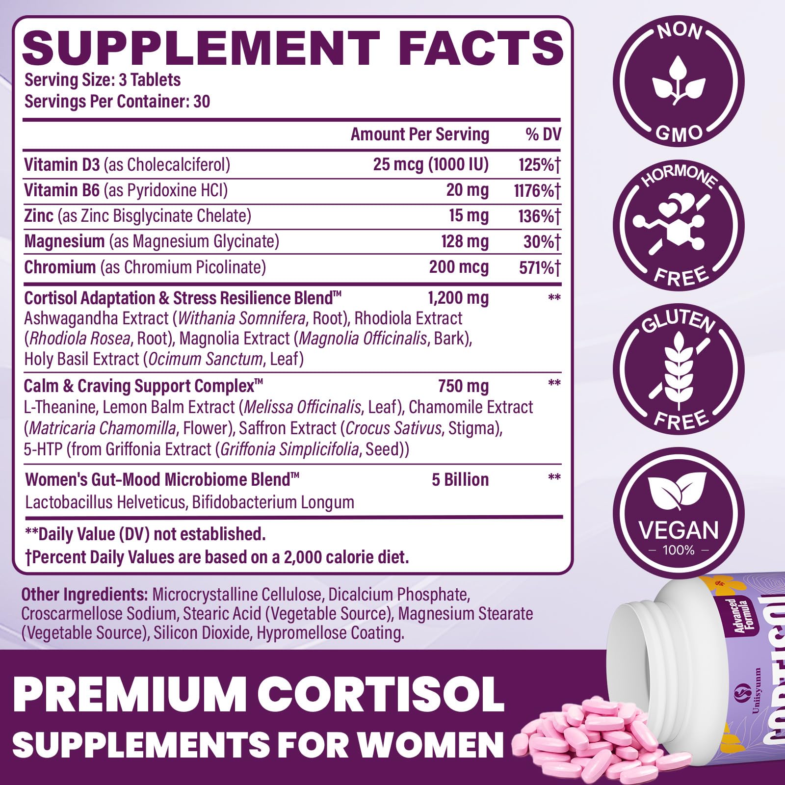 Front packaging of 16-in-1 cortisol detox for women