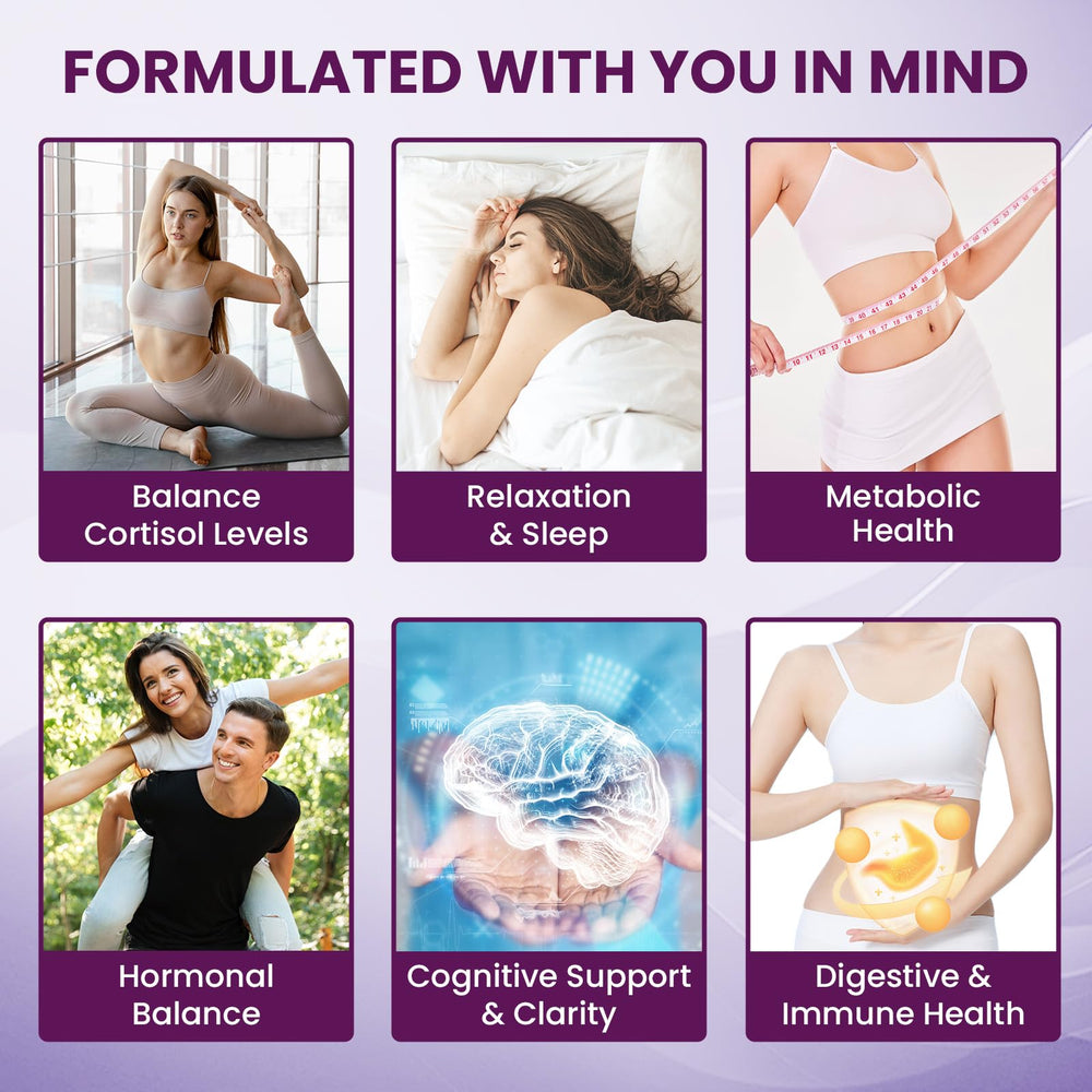 Magnesium, Ashwagandha and L-Theanine ingredients close-up